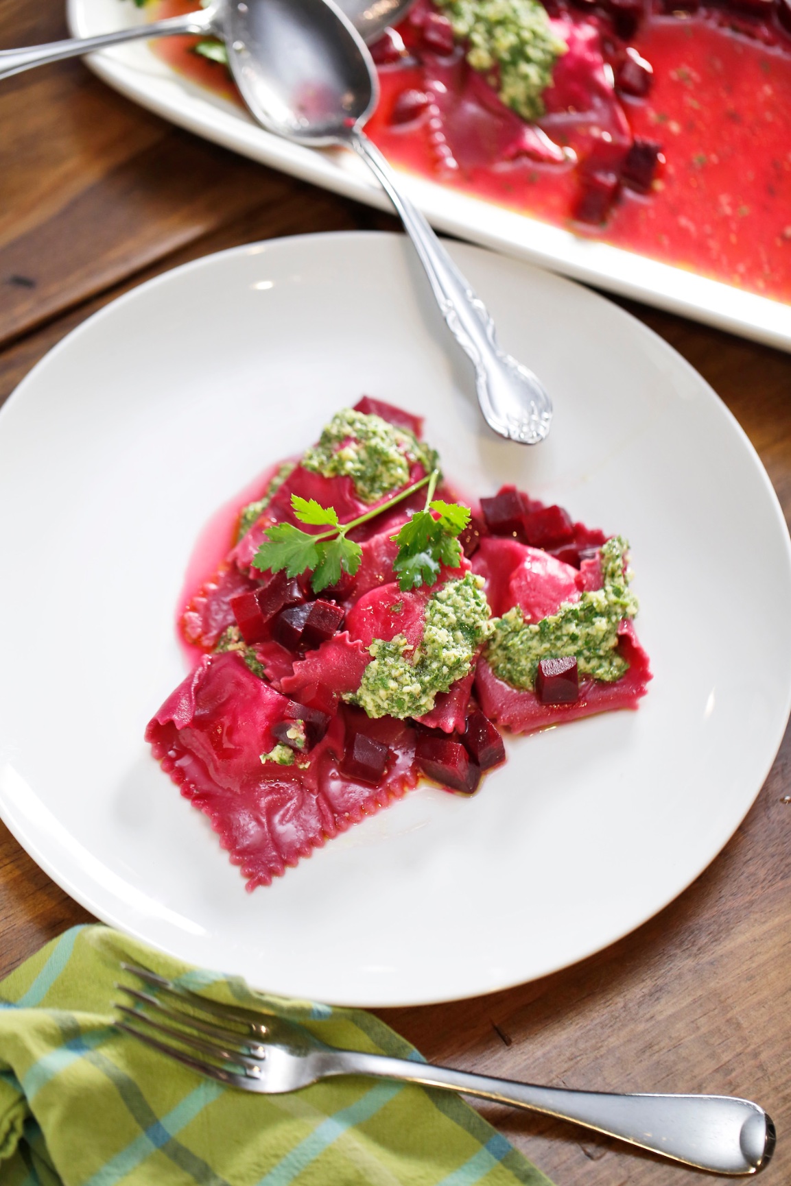 Beet and Goat Cheese Ravioli